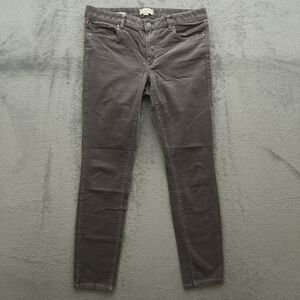 Loft Jeans Women's Size 6 Gray Low-Rise Curvy Skinny Corduroy Pants 27" Inseam